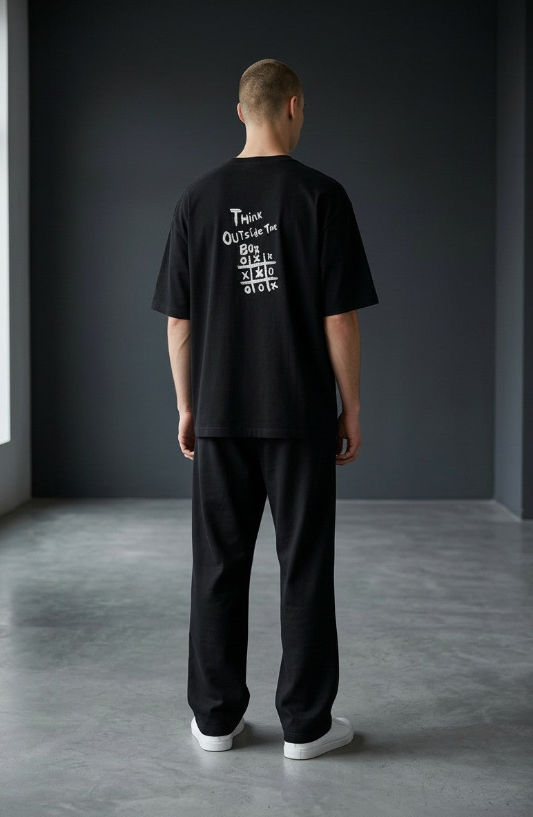 XOX Nakışlı Siyah Oversize